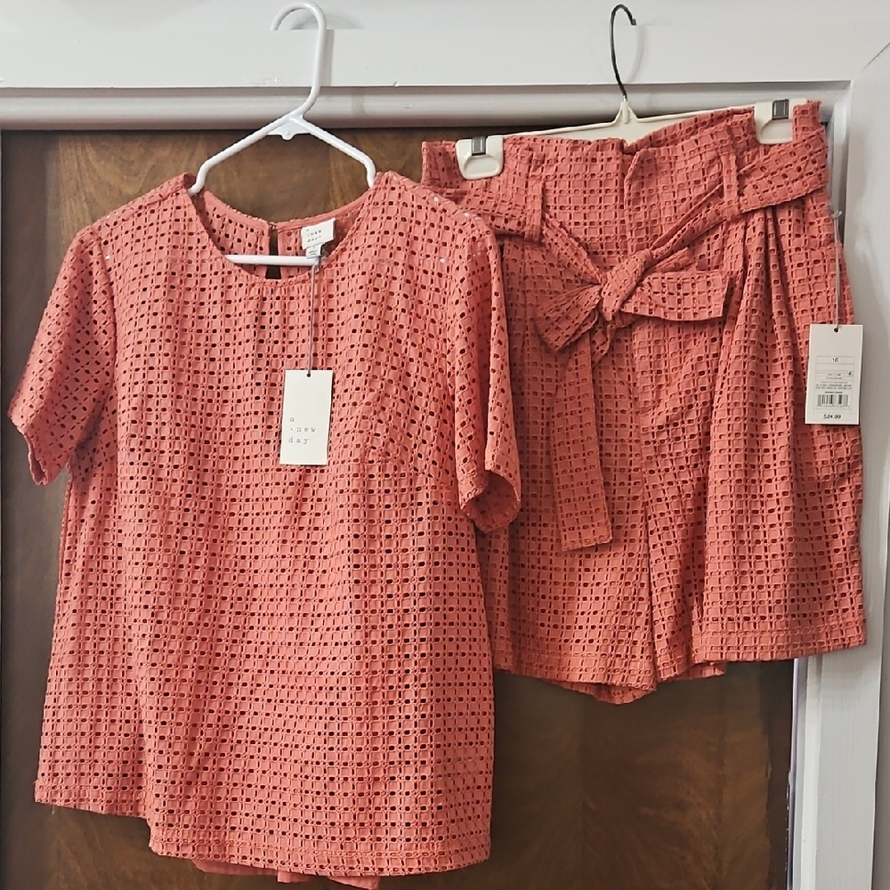 a new day Terracotta Eyelet Top